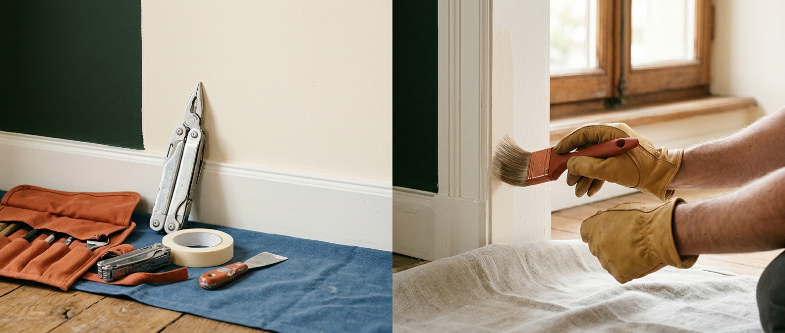 Retouche de peinture et joint silicone refait autour d'une baignoire dans un appartement locatif à Diekirch.