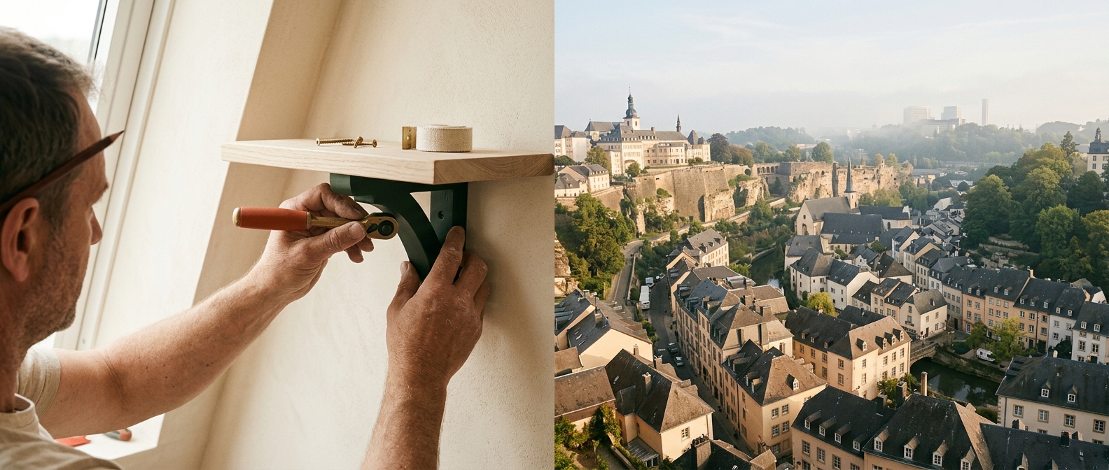 Vue du centre de Luxembourg-Ville, commune desservie par Atelier Lentz.